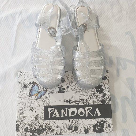 Platform Jelly Sandals - Glitter Silver NWB - Picture 5 of 11